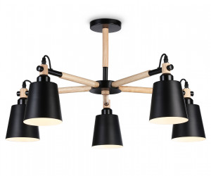 TR82211/5 BK/LW черный/светлое дерево E27/5 max 40W D780*430