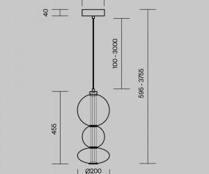 Подвесной светильник Maytoni MOD307PL-L24B3K