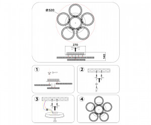 FA9531/5+1 WH белый 120W 6400K/3000K D520*110 (ПДУ РАДИО 2.4G)