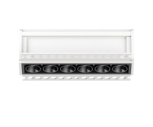 DK2531-WB Встраиваемый светильник SPACE со светодиодом под шпатлевку L126mm 220V 10W 38° 4000К IP20 белый/черный алюминий