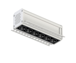 DK2531-WB Встраиваемый светильник SPACE со светодиодом под шпатлевку L126mm 220V 10W 38° 4000К IP20 белый/черный алюминий