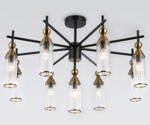 LH55258/9 BK/BS/CL черный/латунь/прозрачный E14*9 max 40W D770*530