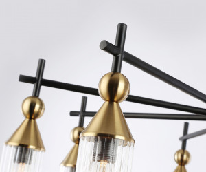 LH55258/9 BK/BS/CL черный/латунь/прозрачный E14*9 max 40W D770*530