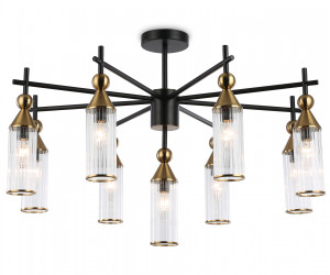 LH55258/9 BK/BS/CL черный/латунь/прозрачный E14*9 max 40W D770*530