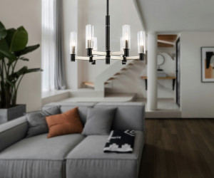 LH55501/6 SN/BK/CL сатин никель/черный/прозрачный E14*6 max 40W D570*760