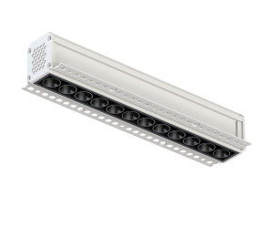 DK2532-WB Встраиваемый светильник SPACE со светодиодом под шпатлевку L240mm 220V 20W 38° 4000К IP20 белый/черный алюминий