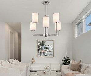 LH56211/6 SN/FR никель/белый матовый E27/6 max 60W D600*600