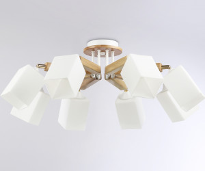 TR9522/8 WH/GD/FR белый/золото/белый матовый E27*8 max 40W D790*260