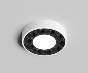 DK2440-WB Встраиваемый светильник DUAL 5+5 Вт, LED 4000K, IP 20, d90mm, белый/черный, алюминий/акрил