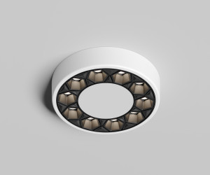 DK2440-WB Встраиваемый светильник DUAL 5+5 Вт, LED 4000K, IP 20, d90mm, белый/черный, алюминий/акрил