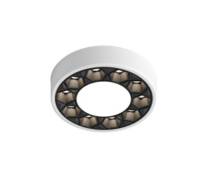 DK2440-WB Встраиваемый светильник DUAL 5+5 Вт, LED 4000K, IP 20, d90mm, белый/черный, алюминий/акрил