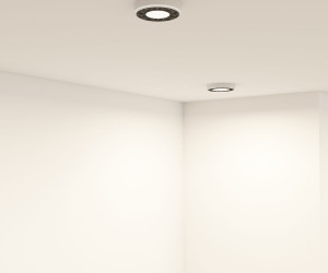 DK2440-WB Встраиваемый светильник DUAL 5+5 Вт, LED 4000K, IP 20, d90mm, белый/черный, алюминий/акрил