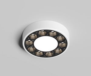 DK2440-WB Встраиваемый светильник DUAL 5+5 Вт, LED 4000K, IP 20, d90mm, белый/черный, алюминий/акрил