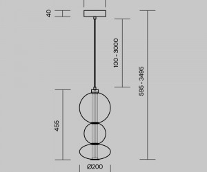 Подвесной светильник Maytoni MOD307PL-L24BS3K