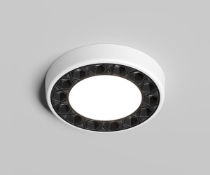 DK2441-WB Встраиваемый светильник DUAL 9+9 Вт, LED 4000K, IP 20, d120mm, белый/черный, алюминий/акрил