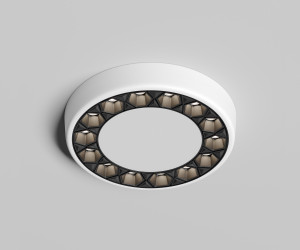 DK2441-WB Встраиваемый светильник DUAL 9+9 Вт, LED 4000K, IP 20, d120mm, белый/черный, алюминий/акрил