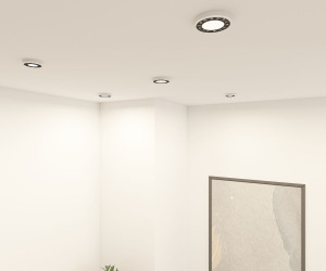 DK2441-WB Встраиваемый светильник DUAL 9+9 Вт, LED 4000K, IP 20, d120mm, белый/черный, алюминий/акрил