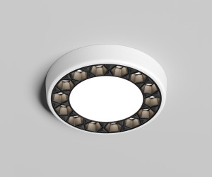 DK2441-WB Встраиваемый светильник DUAL 9+9 Вт, LED 4000K, IP 20, d120mm, белый/черный, алюминий/акрил