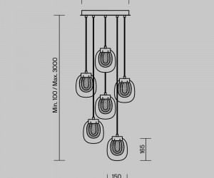 Подвесной светильник Maytoni MOD367PL-L18BBSK