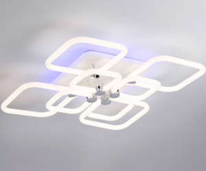 FA3866/4+4 WH белый 144W 3000K-6400K+RGB 627*627*121 (ПДУ РАДИО 2.4G)