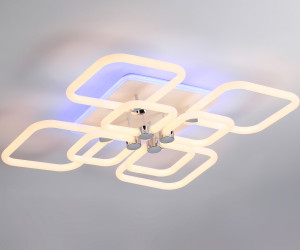 FA3866/4+4 WH белый 144W 3000K-6400K+RGB 627*627*121 (ПДУ РАДИО 2.4G)