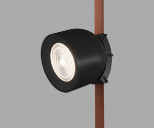 DK5640-BK Поворотный светильник для трека-ремня Belty Smart, серия Spot, со светодиодом, D100*H107мм, 48V DC, 12W, RA90, 38°, 2700-6000K, IP20, черный, алюминий