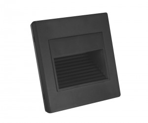 DK3050-BK Светильник встраиваемый в стену, IP 20, LED 3000, 1 Вт, черный пластик