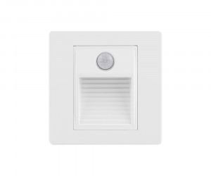 DK1020-WH Светильник встраиваемый в стену c датчиком движения, IP 20, LED 3000, 1 Вт, белый, пластик