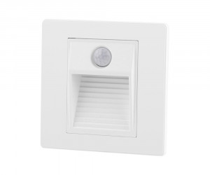 DK1020-WH Светильник встраиваемый в стену c датчиком движения, IP 20, LED 3000, 1 Вт, белый, пластик