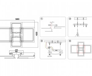 FA533/2+2 WH белый 105W 770*540*120 (ПДУ РАДИО 2.4)