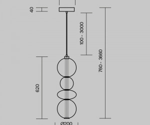 Подвесной светильник Maytoni MOD307PL-L36B3K