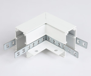 GL3352 WH белый коннектор угловой встраиваемый 85*85*H46.8