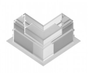 GL3352 WH белый коннектор угловой встраиваемый 85*85*H46.8