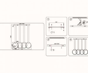 FL10598/4 WH/CH белый/хром 4200K 45W 940*20*1200 (Без ПДУ)