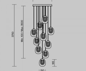 Подвесной светильник Maytoni MOD367PL-L30BBSK