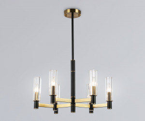 LH55511/6 BK/BS/CL черный/латунь/прозрачный E14*6 max 40W D570*760