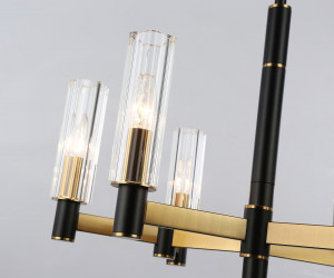 LH55511/6 BK/BS/CL черный/латунь/прозрачный E14*6 max 40W D570*760