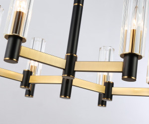 LH55511/6 BK/BS/CL черный/латунь/прозрачный E14*6 max 40W D570*760