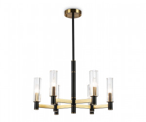 LH55511/6 BK/BS/CL черный/латунь/прозрачный E14*6 max 40W D570*760