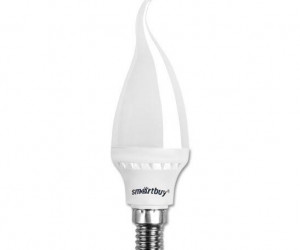Светодиодная (LED) Свеча на ветру матовая Лампа Smartbuy-C37-07W/4000/E14 (SBL-C37Tip-07-40K-E14)