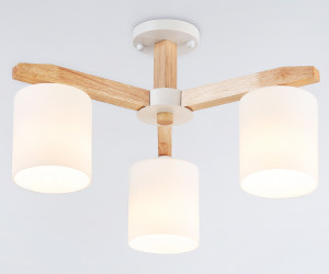 TR83112/3 WH/LW белый/светлое дерево E27/3 max 40W D580*320