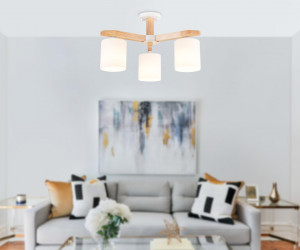 TR83112/3 WH/LW белый/светлое дерево E27/3 max 40W D580*320