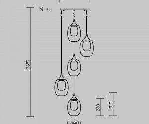 Подвесной светильник Maytoni MOD016PL-05BS