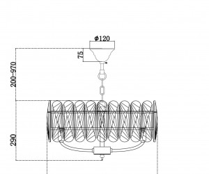 Подвесной светильник Maytoni MOD122PL-06BS