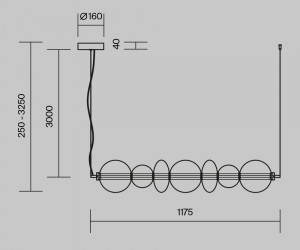 Подвесной светильник Maytoni MOD307PL-L40BS3K
