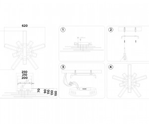 FA8903 WH/CH белый/хром 132W 3000K-6400K 620*590*150 (ПДУ РАДИО 2.4G)