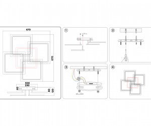 FA537/4 WH белый 148W 670*670*120 (ПДУ РАДИО 2.4)