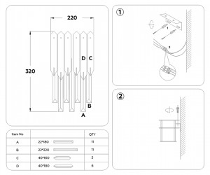 TR5289/2 GD/CL золото/прозрачный E14/2 max 40W 370*220*110