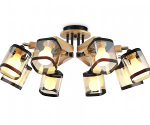 TR9530/8 BK/GD/TI черный/золото/янтарь E27*8 max 40W D790*260