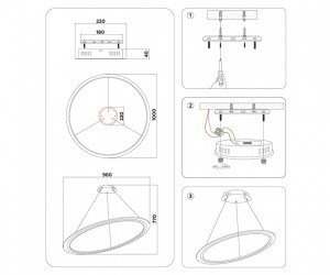 FA4351 WH белый 90W 3000K/4200K/6400K D960*770 (ПДУ РАДИО 2.4G)